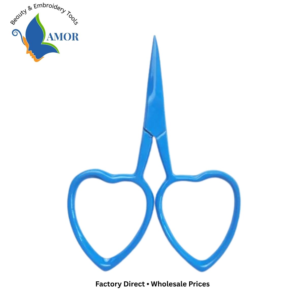 Amor Heart Handle Embroidery Scissors – Fine Tip Stainless Steel
