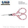 Red Checkered Handle Fine Tip Embroidery Scissors