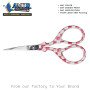 Red Checkered Handle Fine Tip Embroidery Scissors