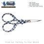Black Checkered Handle Fine Tip Embroidery Scissors
