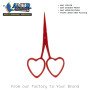 Red Heart Handle Fine Tip Embroidery Scissors