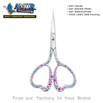 Amor Floral Heart Design Fine Tip Embroidery Scissors