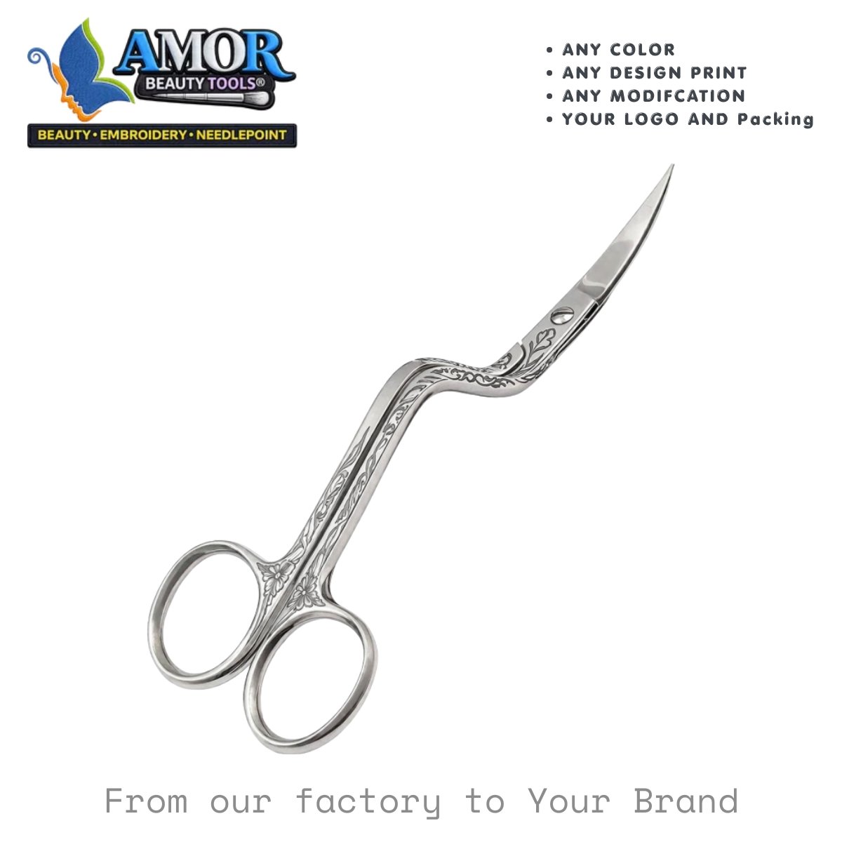 6 inch double curved embroidery scissors stainless steel precision thread snips for applique sewing