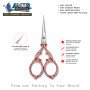 Amor Ultra Slim Red Floral Precision Embroidery Scissors