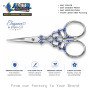 Amor Royal Blue Floral Fine Tip Embroidery Scissors