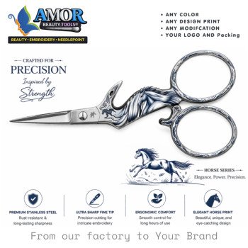 Amor Wild Horse Fine Tip Embroidery Scissors