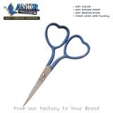 Blue Heart Handle Fine Tip Embroidery Scissors