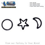 Decorative Shape Charms Set (Circle, Star, Moon)