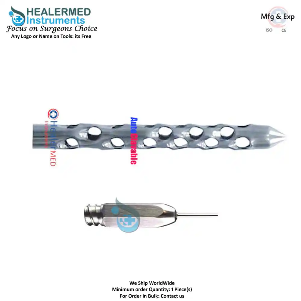 Rasp Becker Grater Round liposuction cannula stainless steel luer lock